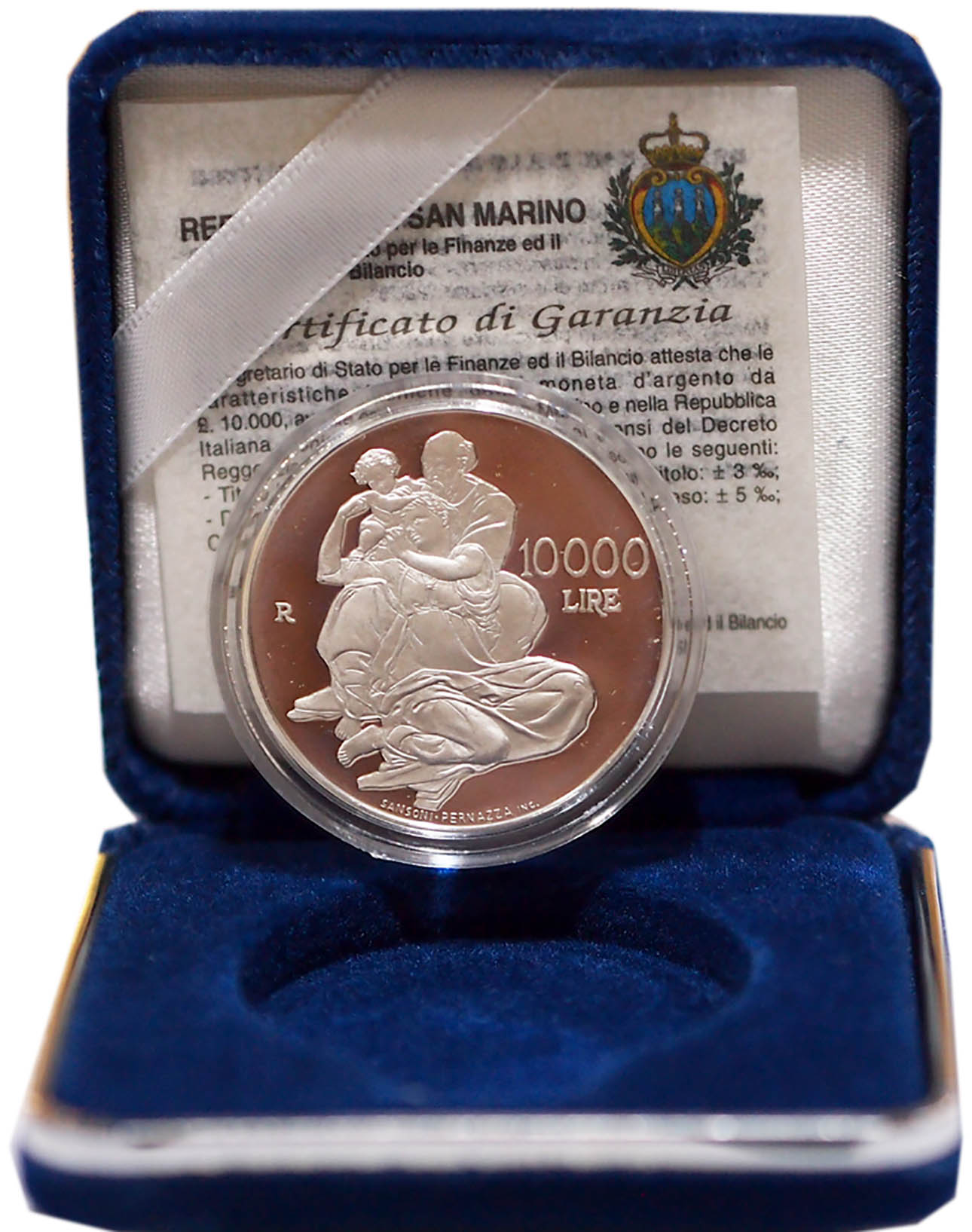 2000 - 10.000 lire San Marino argento proof 2000 anni nascita di Gesù