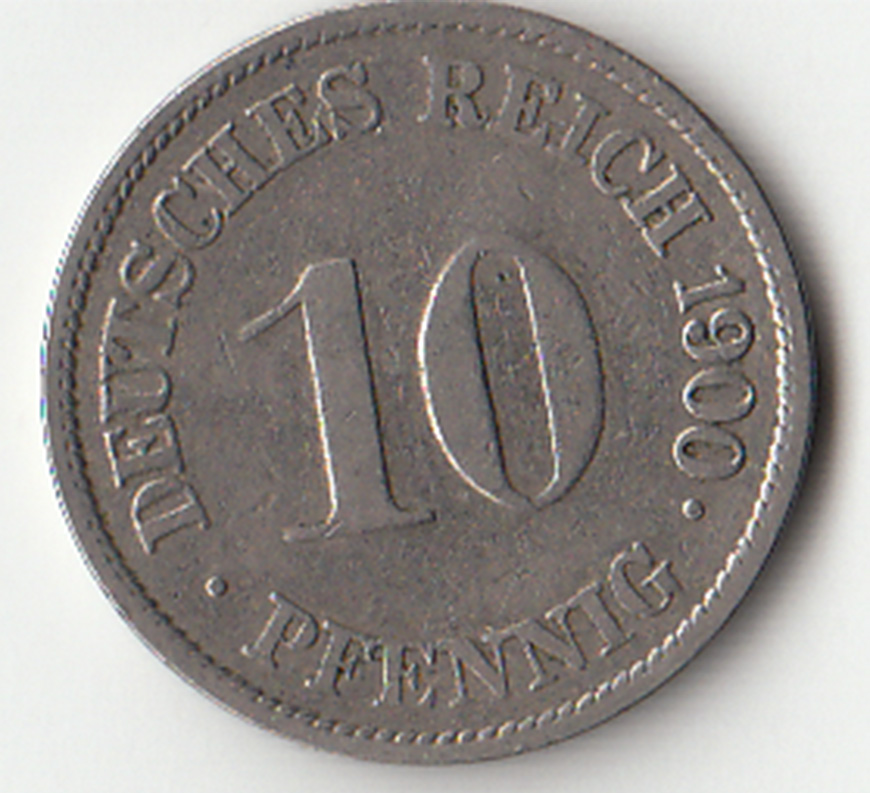 GERMANIA  10 Pfennig 1900 Zecca A