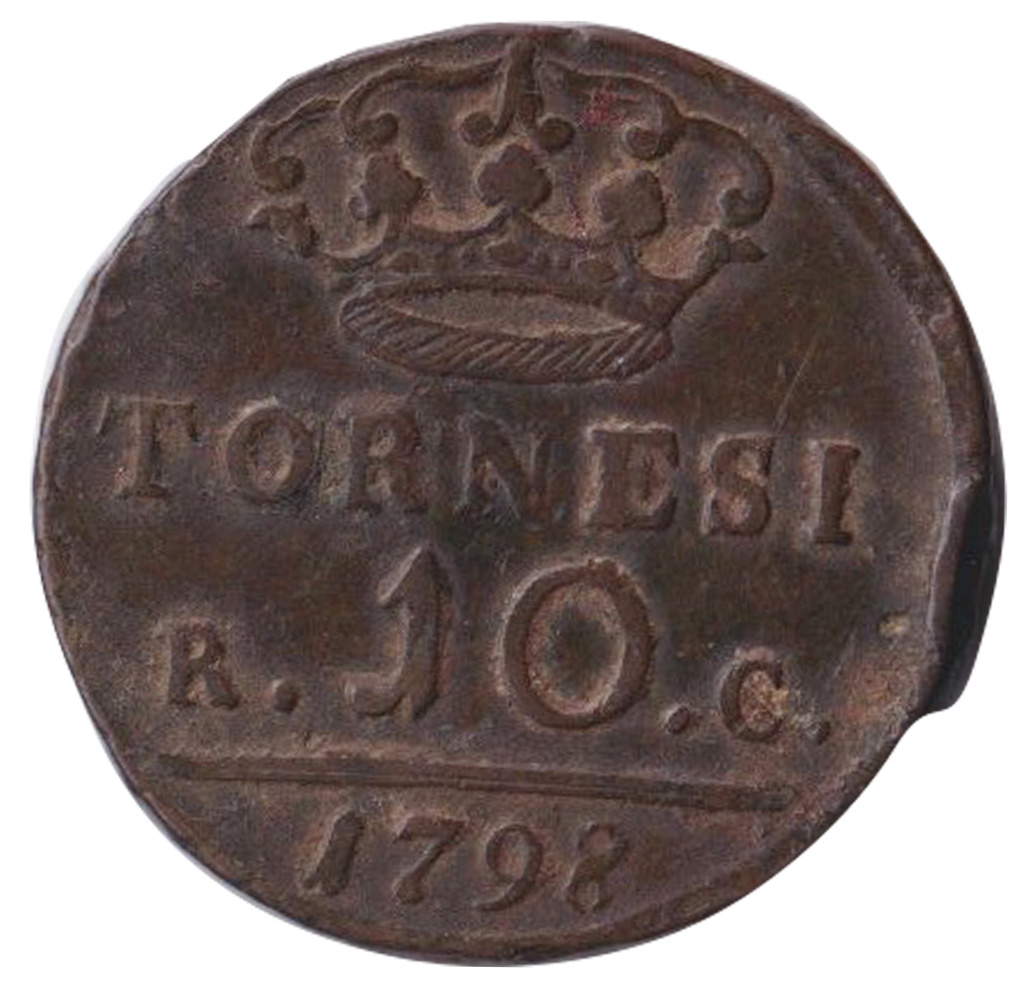 1798 Regno di Napoli IV 10 Tornesi 2 Tipo Quasi BB