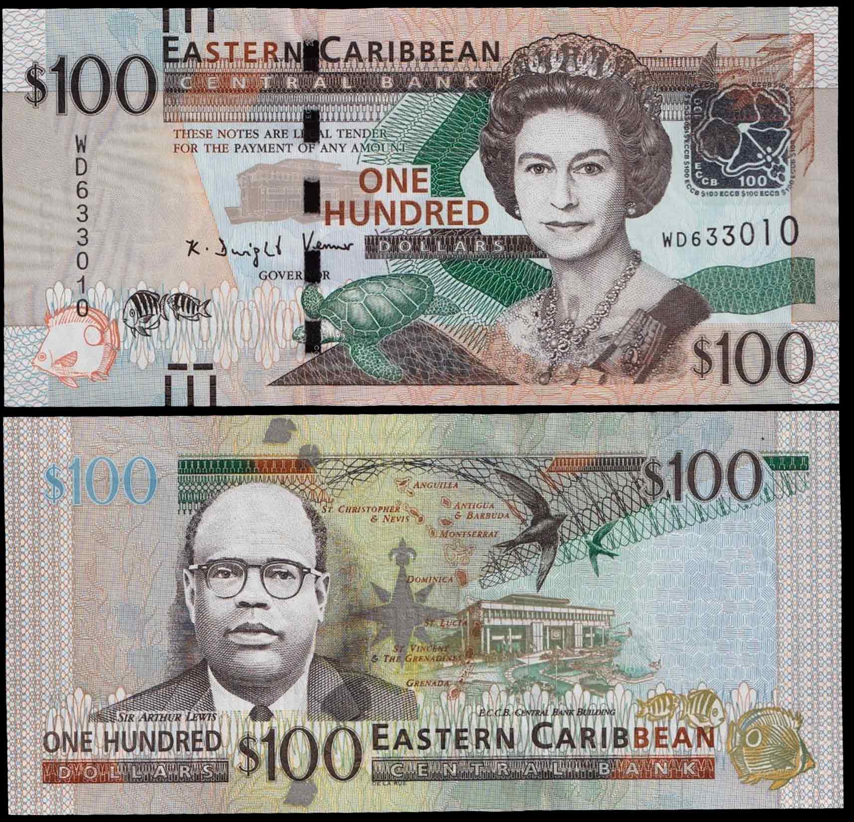 EAST CARIBBEAN STATES 100 Dollari P 55b 2016 Fds