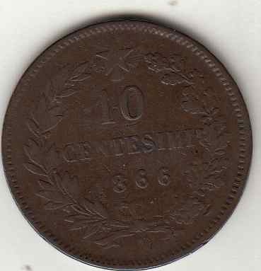 1866 - 10 Centesimi Zecca Napoli Vittorio Emanuele II BB