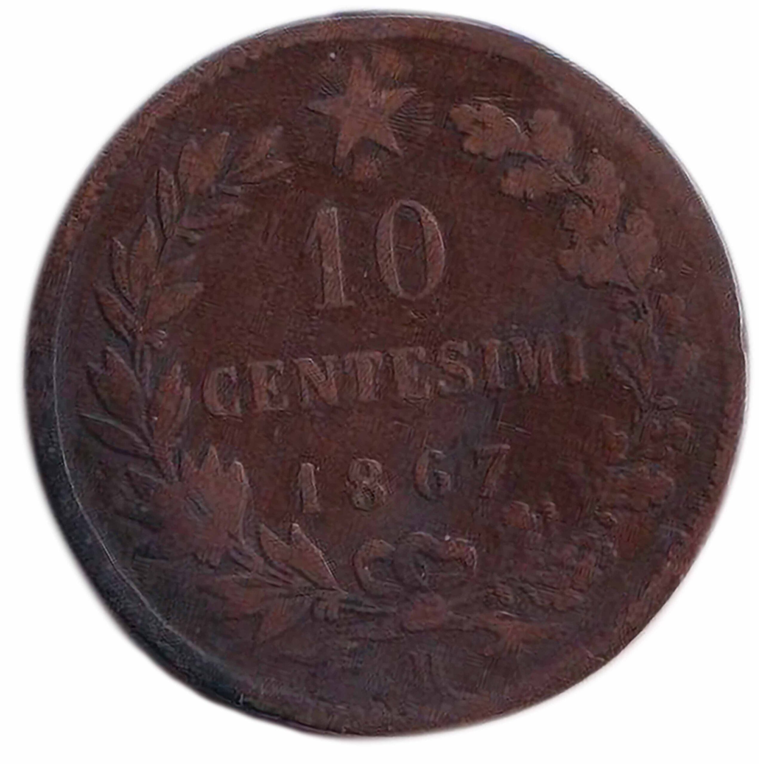 1867 - 10 Centesimi Zecca Birmingham Vittorio Emanuele II BB