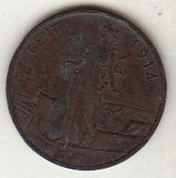 1914 1 Centesimo Prora Circolata Vittorio Emanuele III