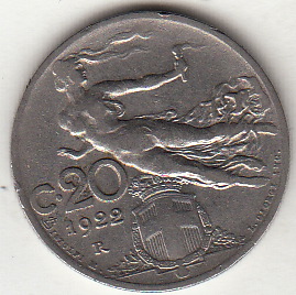 1922 20 Centesimi Vittorio Emanuele III