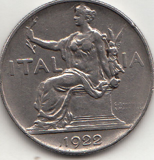 1922 Buono da Lire 1 Circolata Discreta