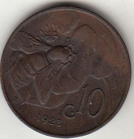 1923 10 Centesimi Ape Vittorio Emanuele III