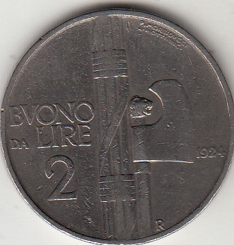 1924 Buono Da 2 Lire Circolata Vittorio Emanuele III