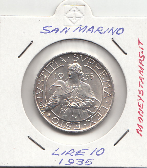 1935 - 10 Lire Buona Conservazione BB+ San Marino