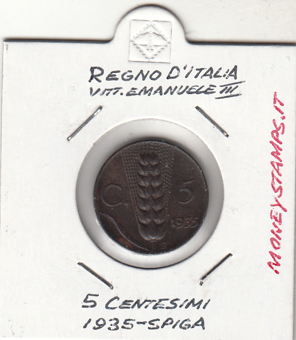 1935 5 Centesimi Spiga Vittorio Emanuele III