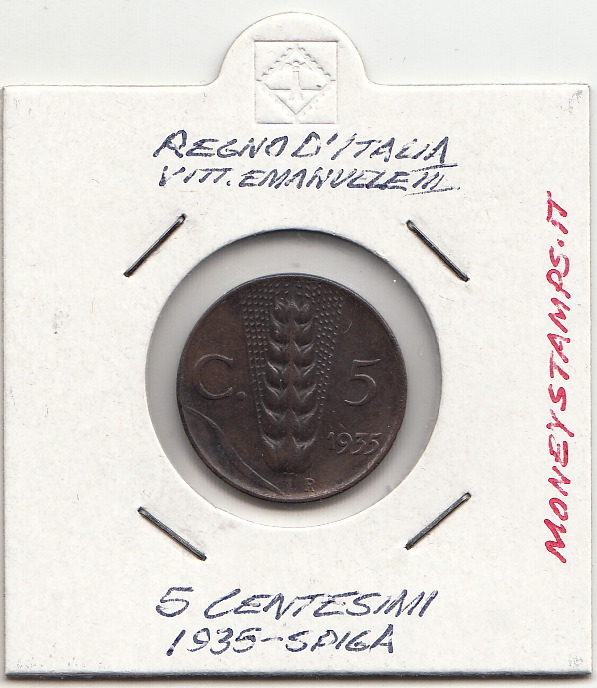 1935 5 Centesimi Spiga Vittorio Emanuele III