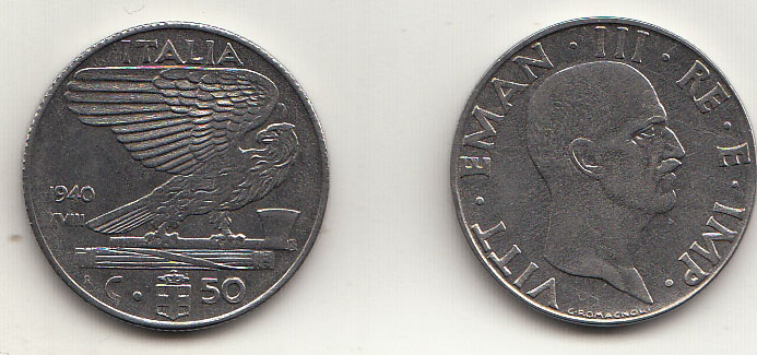 1940 Centesimi 50 Impero Vittorio Emanuele III