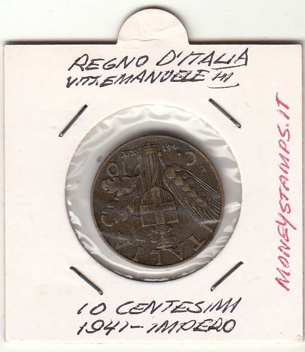 1941 10 Centesimi Impero Quasi Fior Di Conio Vittorio Emanuele III