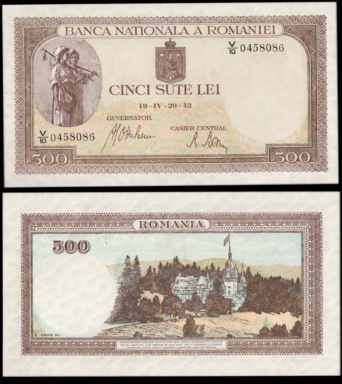 ROMANIA 500 LEI 1942 Conservazione Quasi Fior di Stampa