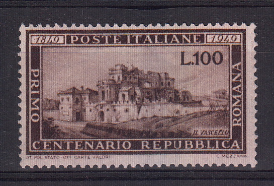 1949 Centenario della Repubblica Romana Perfetto non Linguellato  1 Val Sassone 600