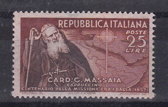 1952 Centenario Missione in Etiopia Cardinal Massaia Perfetto non Linguellato 1 Val Sassone 702