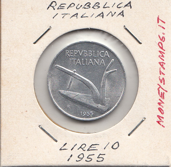 1955 Lire 10 Spiga Quasi Fior Di Conio Italia