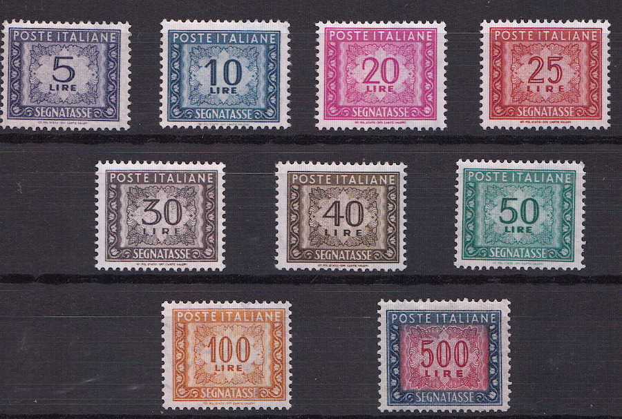 1955-81 Segnatasse Stella 9 Val Senza Lire 8