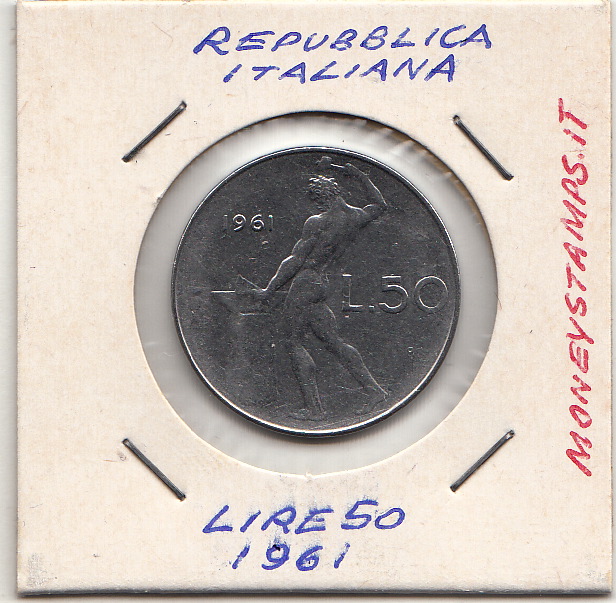 1961 Lire 50 Vulcano Sigillata Circolata