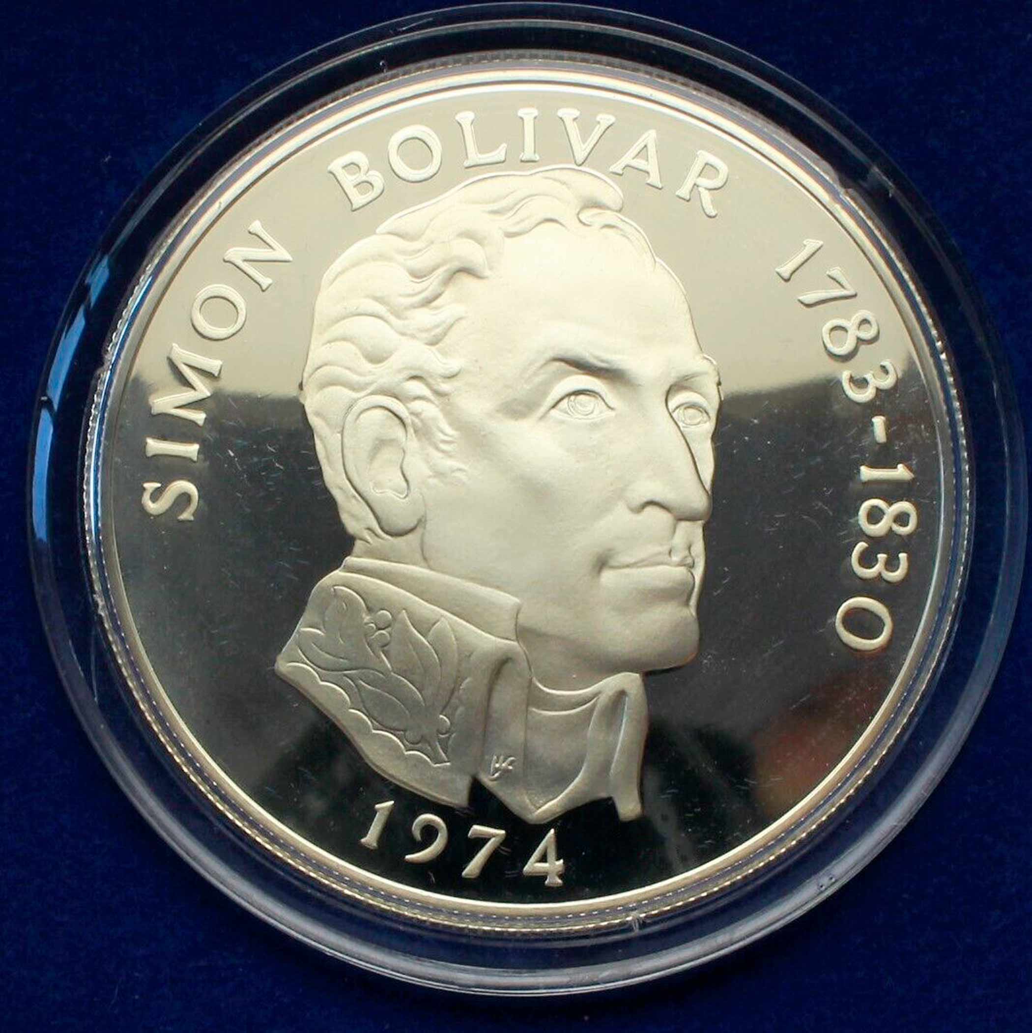 Panama 20 Balboas argento Panamá Simon Bolivar Proof 1975