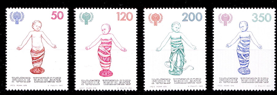 1979 Vaticano Anno Internazionale del Fanciullo serie 4 Valori Sassone 667-70