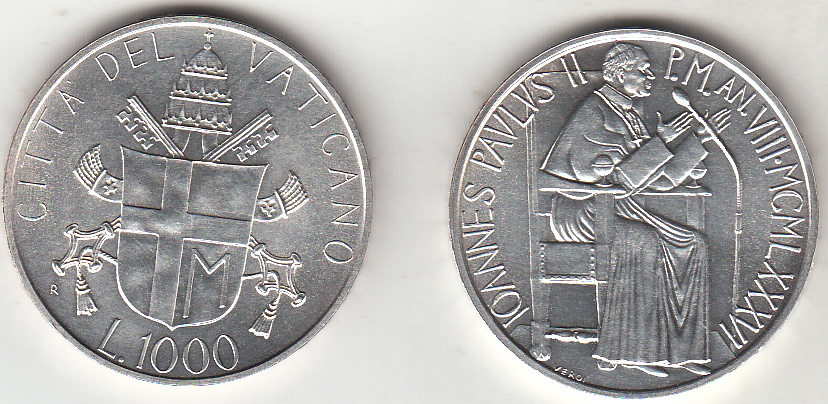 1986 Lire 1000 Argento Giovanni Paolo II