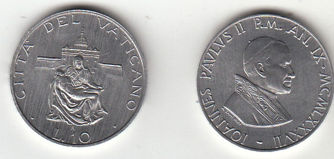 1987  Lire 10 Anno IX Fior di Conio Giovanni Paolo II