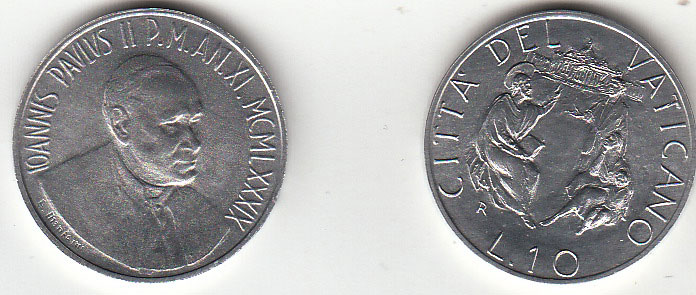 1989 Lire 10  Anno XI Fior di Conio Giovanni Paolo II