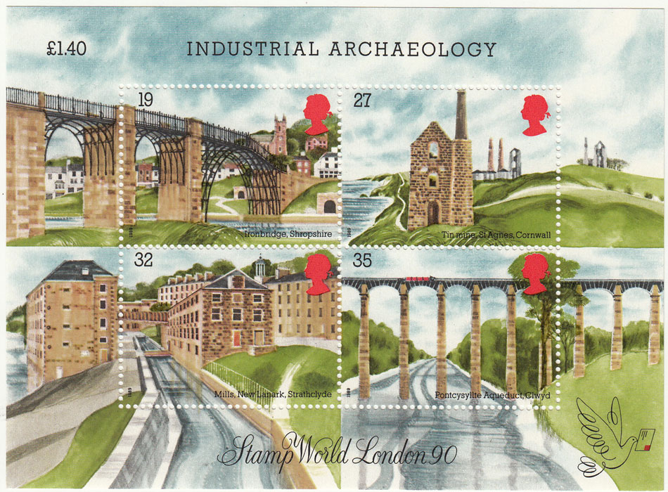 1989 LONDON 90 Archeologia Industriale Unificato Foglietto Bf 5