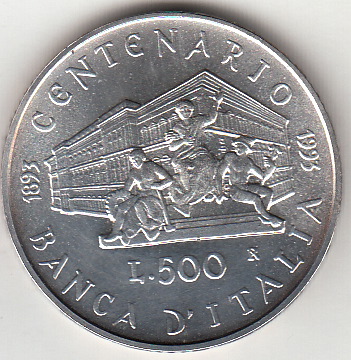 1993 - Lire 500 Centenario Fondazione Banca D'Italia