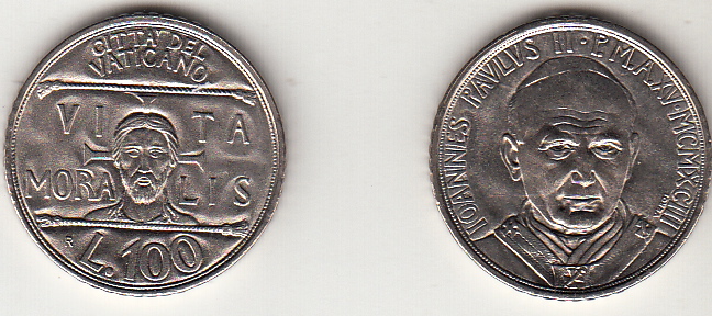 1993 Lire 100 Anno XV Fior di Conio Giovanni Paolo II