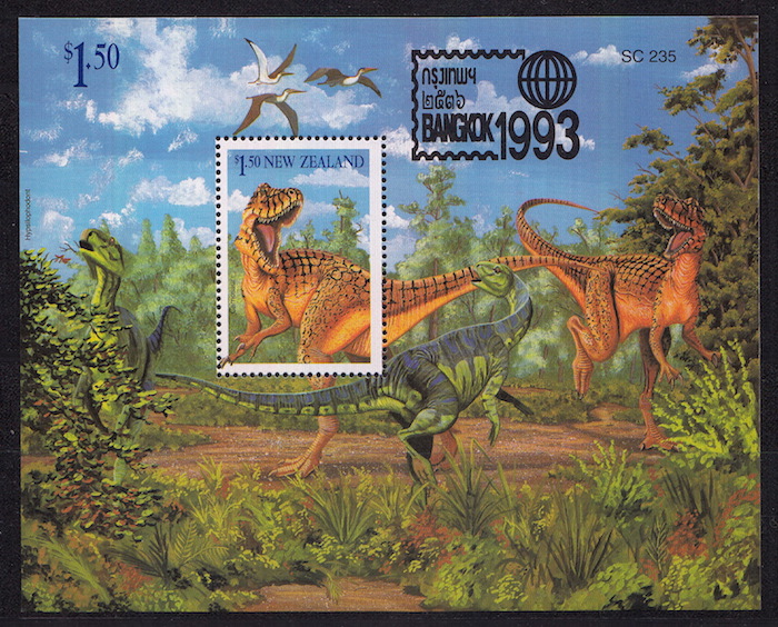 NUOVA ZELANDA 1993  francobolli sui dinosauri serie completa nuova Unificato Bf 86A