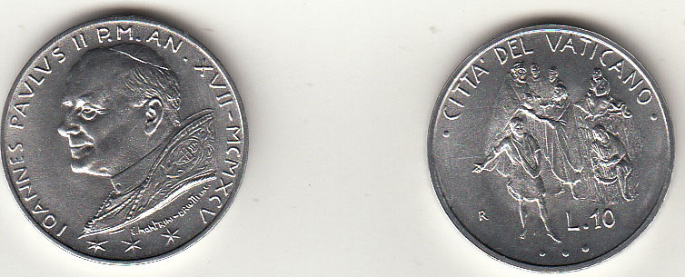 1995  Lire 10 Anno XVII Fior di Conio Giovanni Paolo II