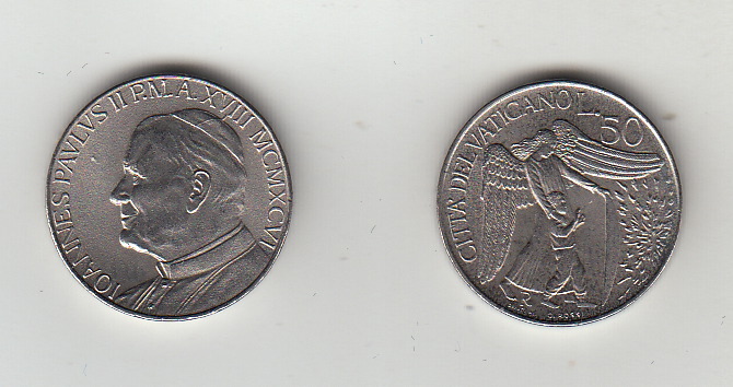 1996 Lire 50 Anno XVIII Fior di Conio Giovanni Paolo II