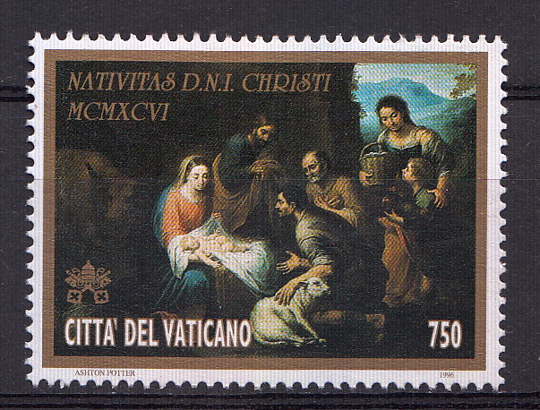 1996 Vaticano Natale 1 Valore Sassone 1056