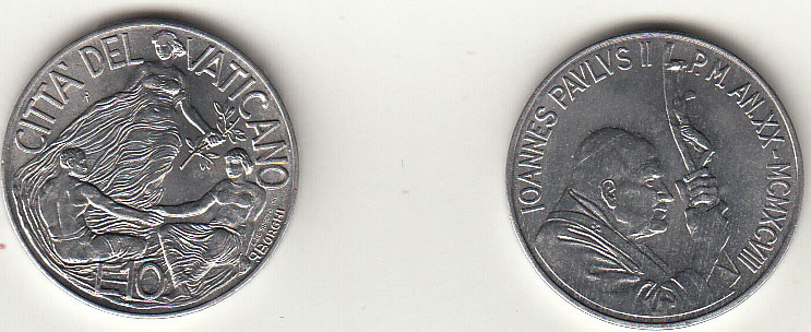 1998  Lire 10 Anno XX Fior di Conio Giovanni Paolo II