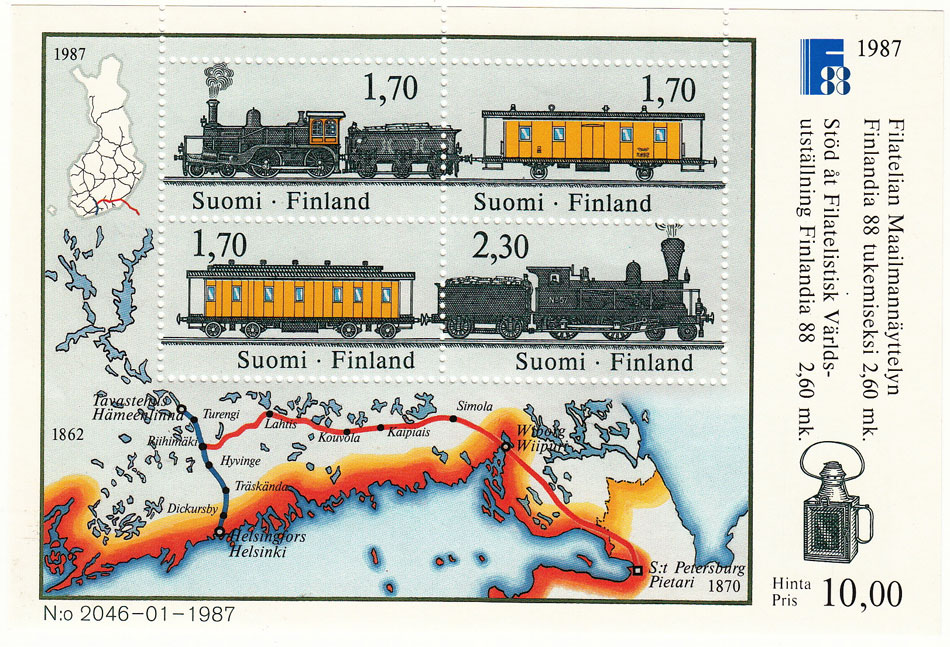 1987 FINLANDIA 88 Esposizione Mondiale a Helsinki Unificato Bf 3