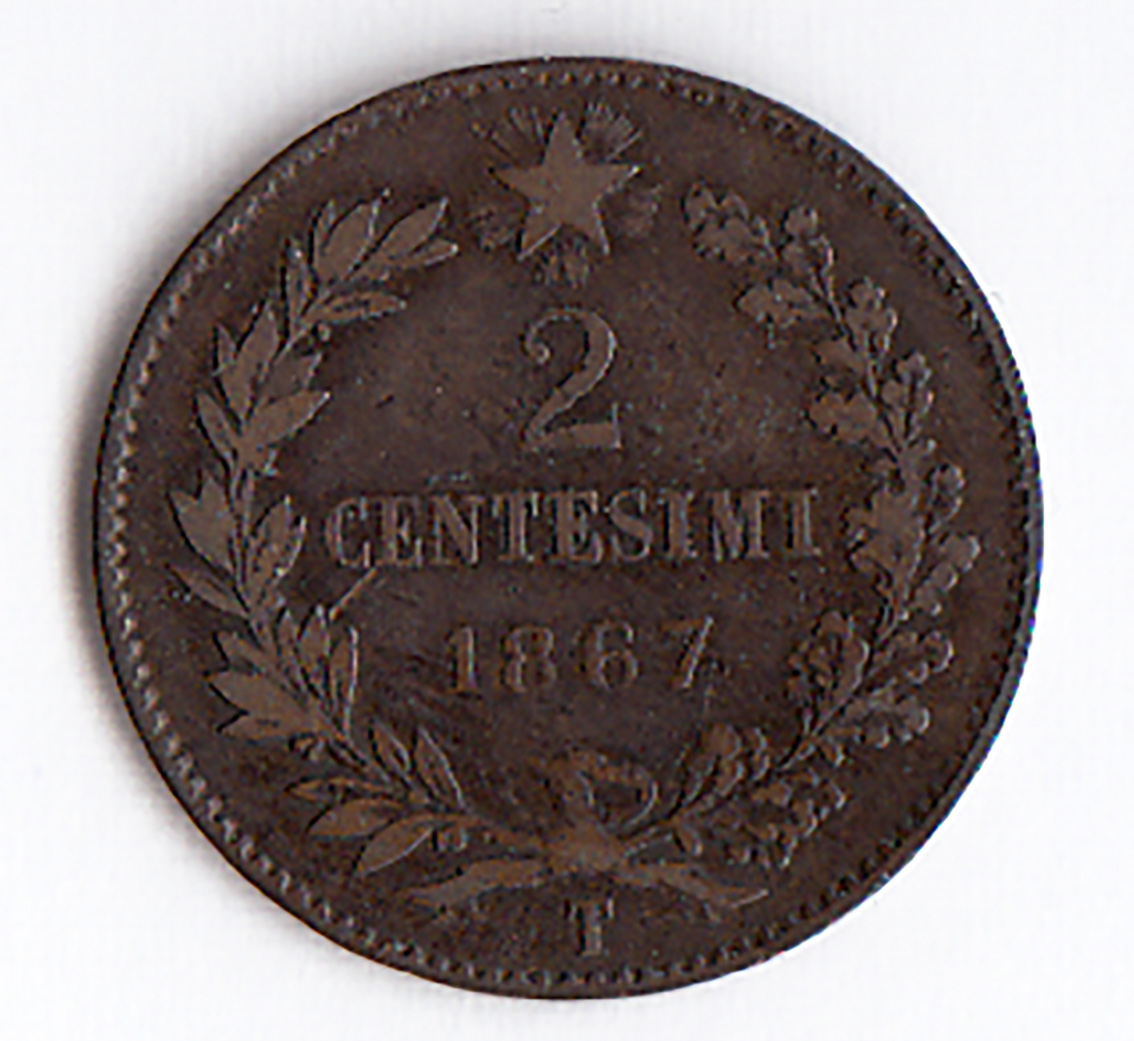 1867 - 2 Centesimi Zecca Torino Vittorio Emanuele II  BB