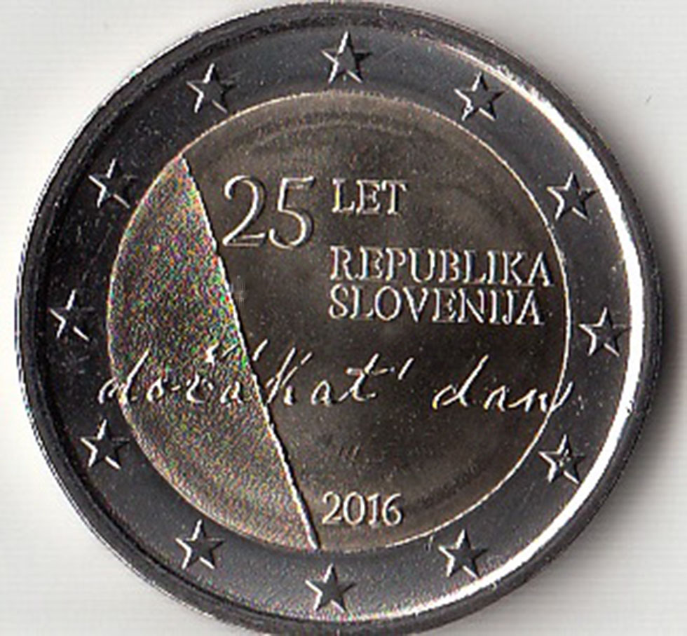 2016 - 2 Euro SLOVENIA 25º Indipendenza Repubblica di Slovenia Fdc