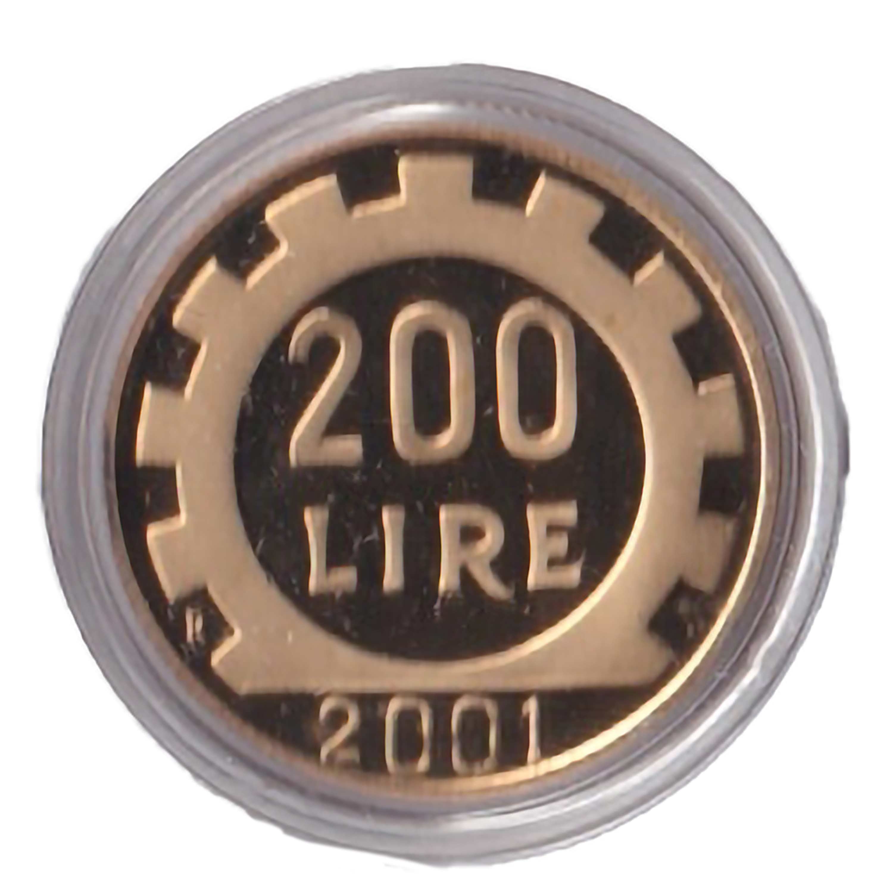 2001 Lire 200 Condizione Fondo Specchio