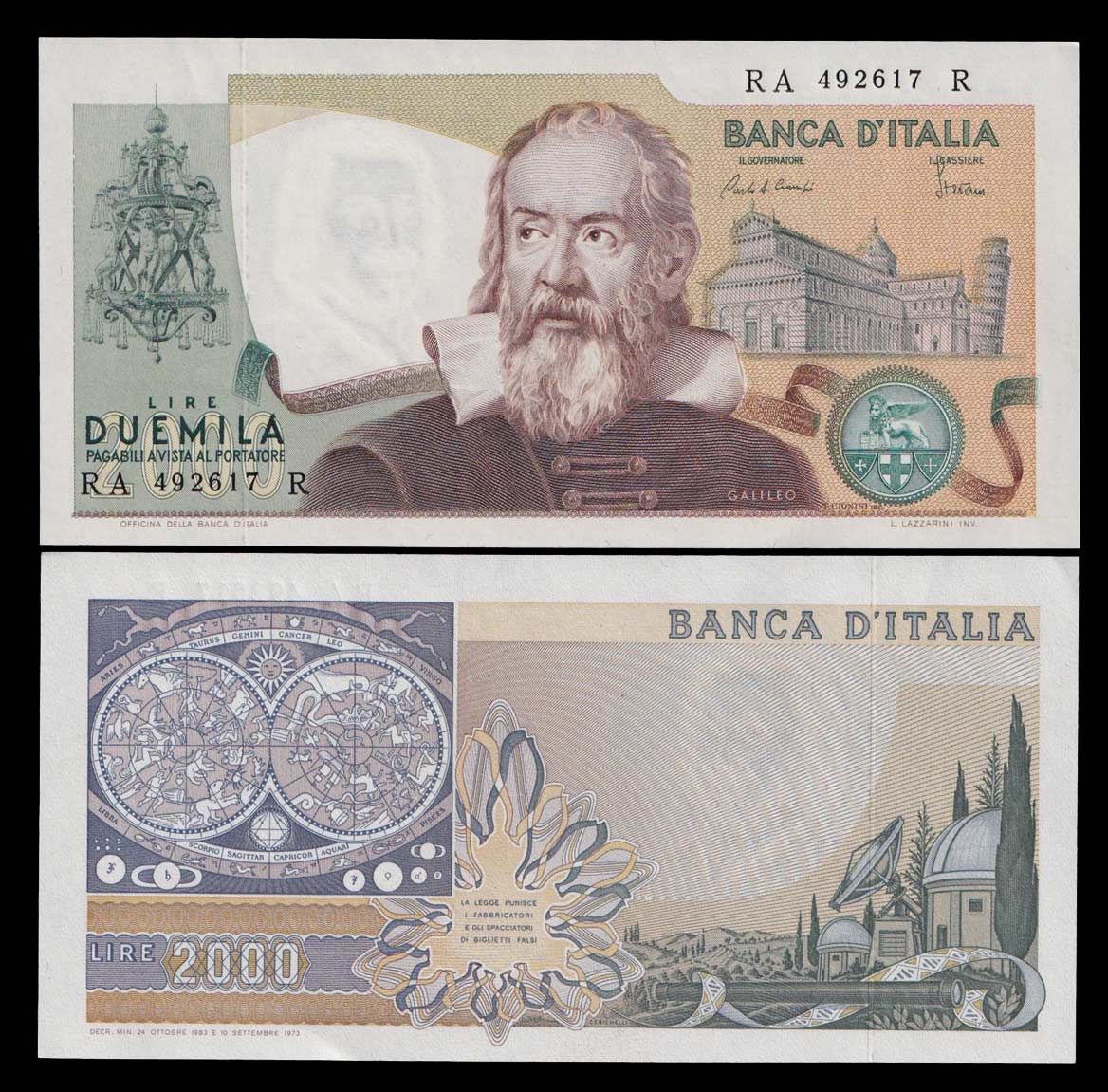 1983 - 2000 Lire Galileo 24/10/1983 Quasi Fior di Stampa