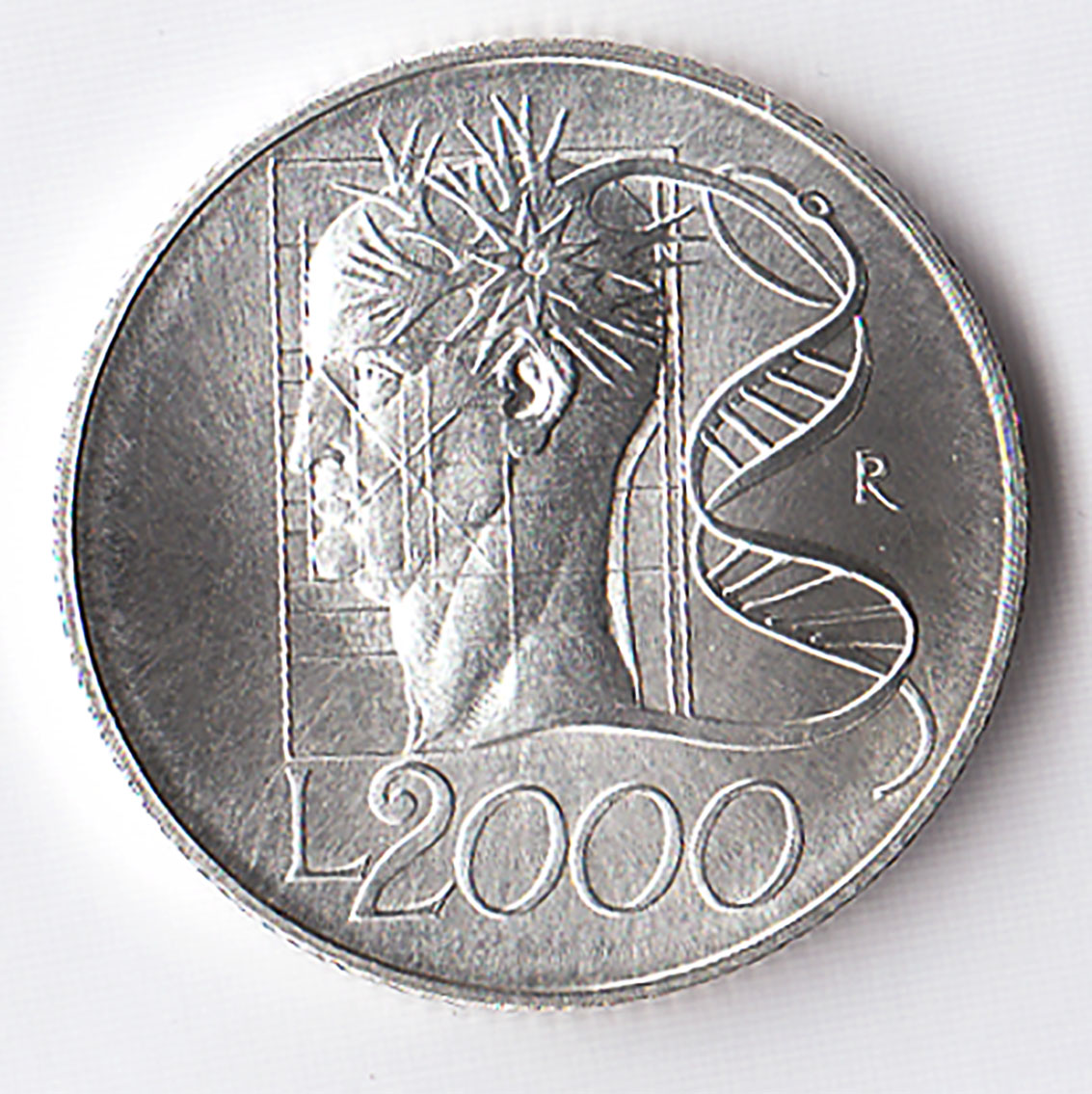 1998 - Lire 2000  argento Italia Verso il 2000 soggetto l' Uomo