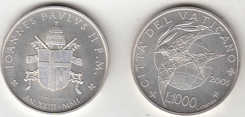 2001  Lire 1000 Argento Giovanni Paolo II