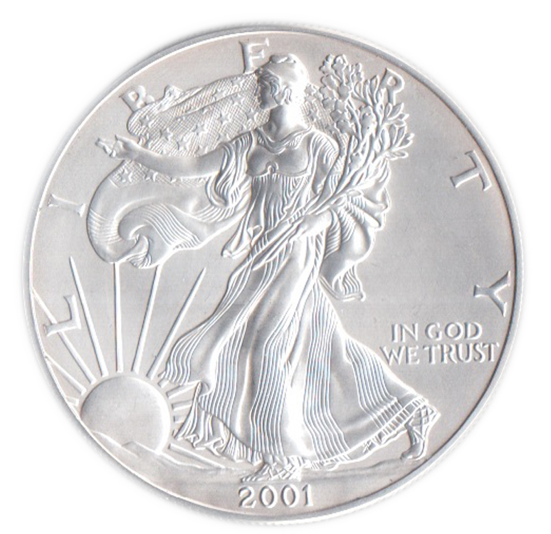 2001 STATI UNITI 1 Dollar Liberty Argento Oncia