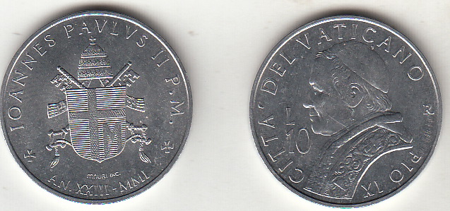 2001  Lire 10 Anno XXIII Fior di Conio Giovanni Paolo II