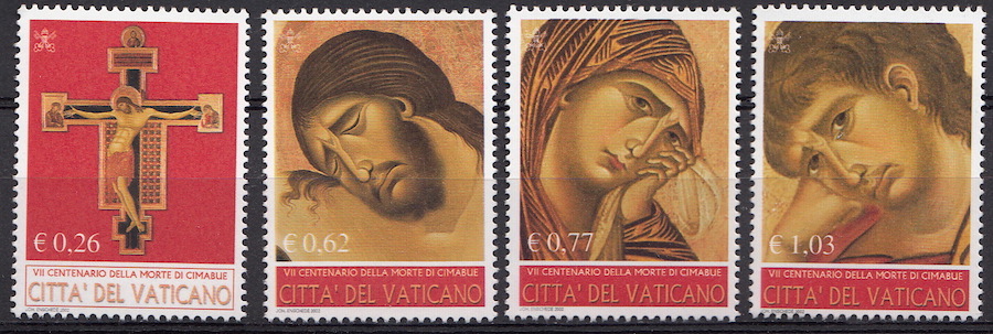 2002 Vaticano 7° Centenario Morte di Cimabue 4 Valori Sassone 1276-9