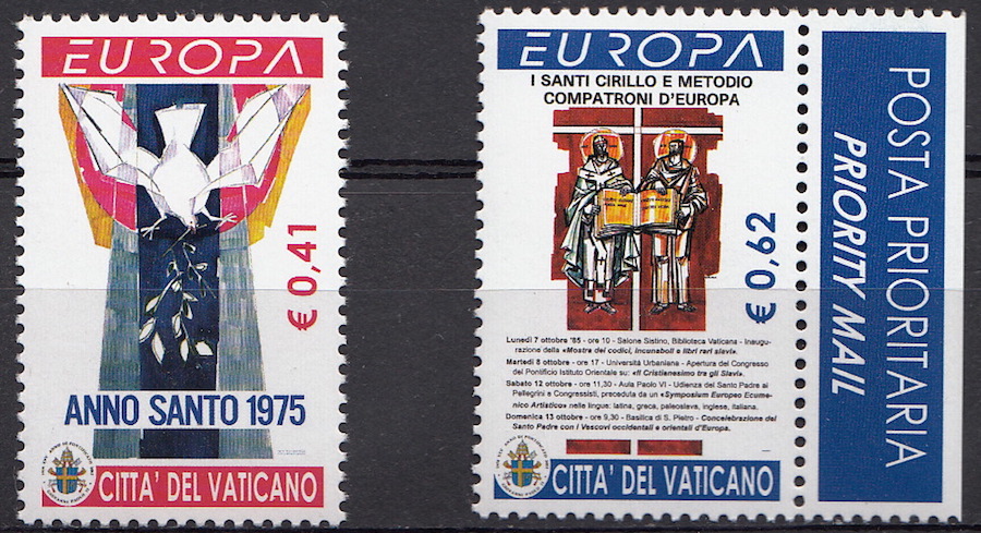 2003 Vaticano Europa 2 Valori Sassone 1313-4