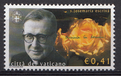 2003 Vaticano Santo Josemaria Escrivà de Balaguer 1 Valore Sassone 1327