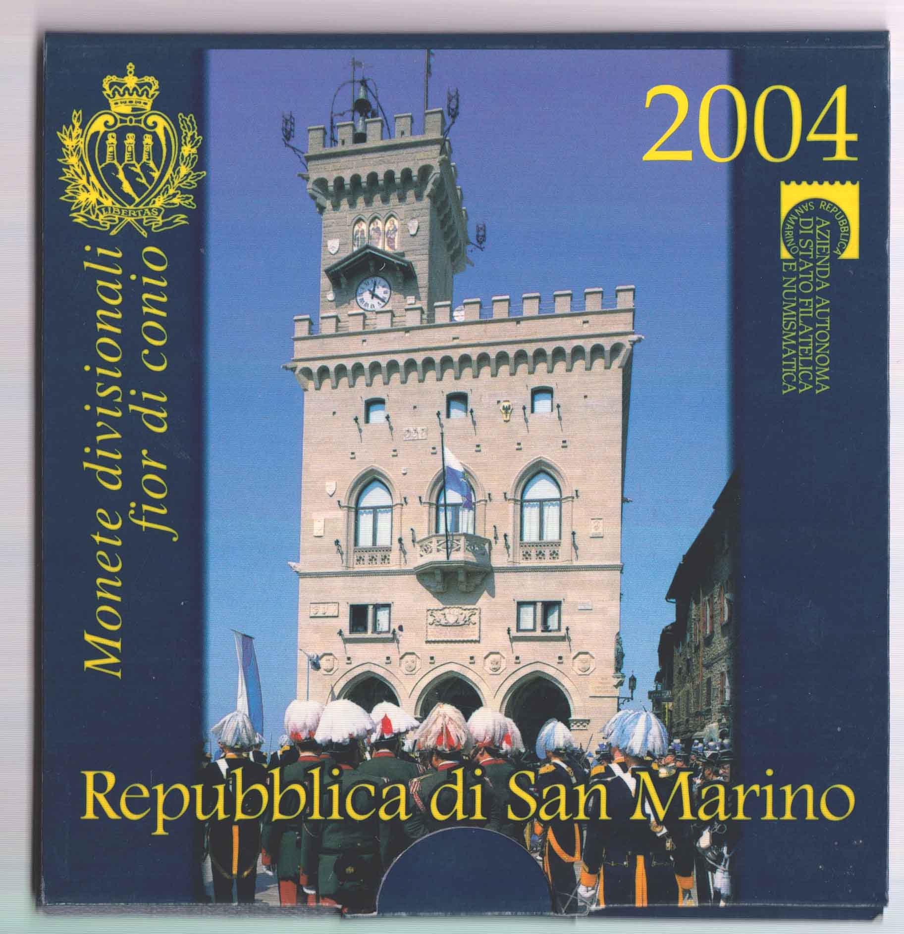 2004 Set Ufficiale 9 Pezzi  con 5 € Bartolomeo Borghesi In Argento San Marino