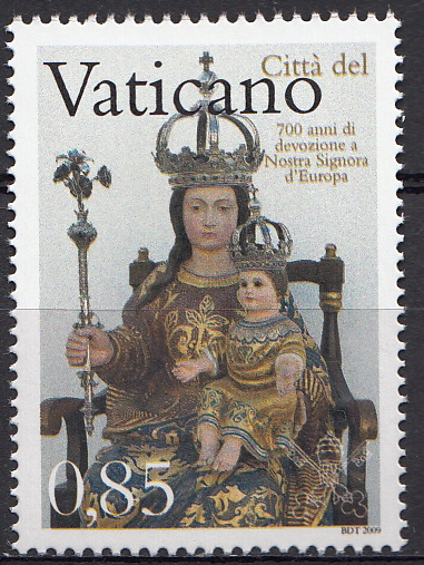 2009 Vaticano 700 Anni Nostra Signora d'Europa 1 Valore Sassone 1493