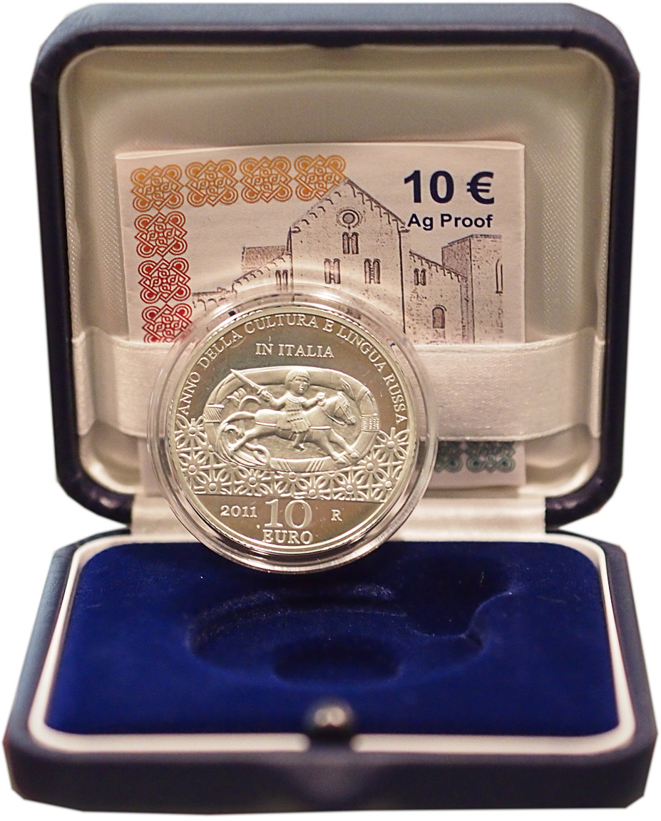 2011 10 Euro ITALIA  Anno Cultura e Lingua Russa Proof